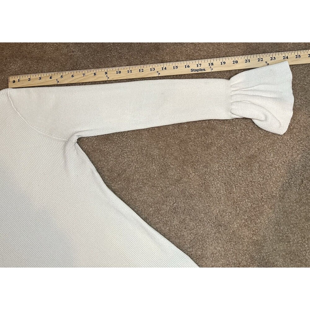 Lauren Ralph Lauren Ribbed Knit Top – Size Medium Feminine Bell Sleeves Classic - Picture 4 of 9